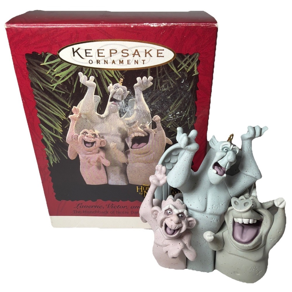 Hallmark Disney Hunchback of Notre Dame Laverne Victor Hugo Ornament 1996 Resin
